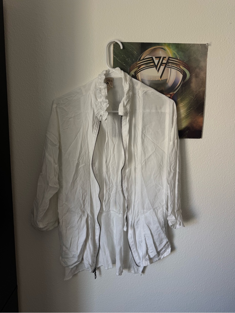 Y2K White Women’s Lightweight Zip-Front Shirt Jacket